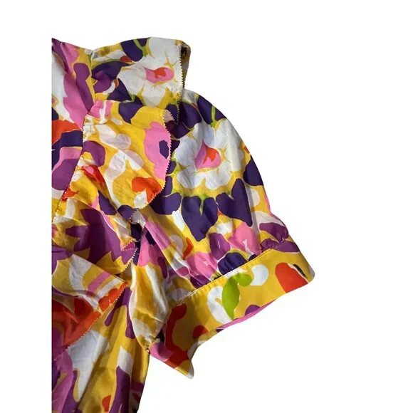 J.Crew Collection Ratti Floral Wrap Blouse Womens L AW532 NWT Cotton Ruffle Top - Picture 16 of 16